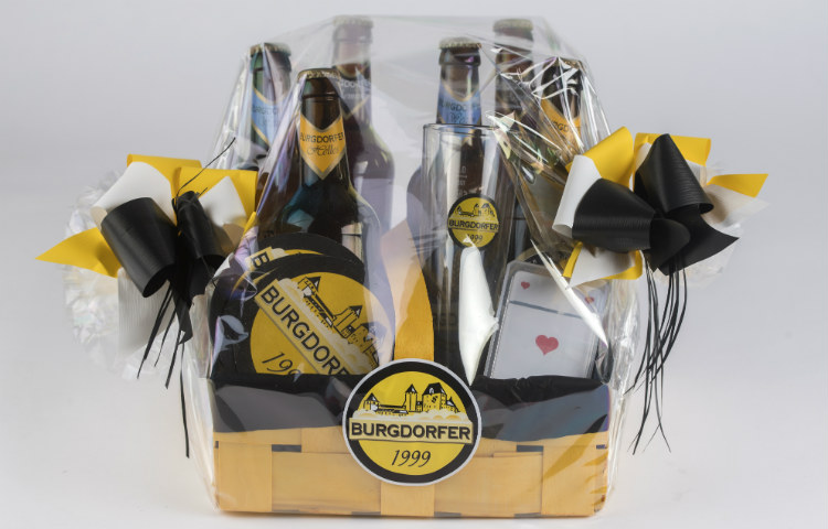 Burgdorfer Bierkorb inkl. 1 Stangenglass und Jass